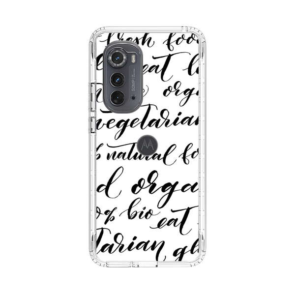 Healthy Food Lifestyle Calligraphy Pattern Motorola Edge (2022) Case