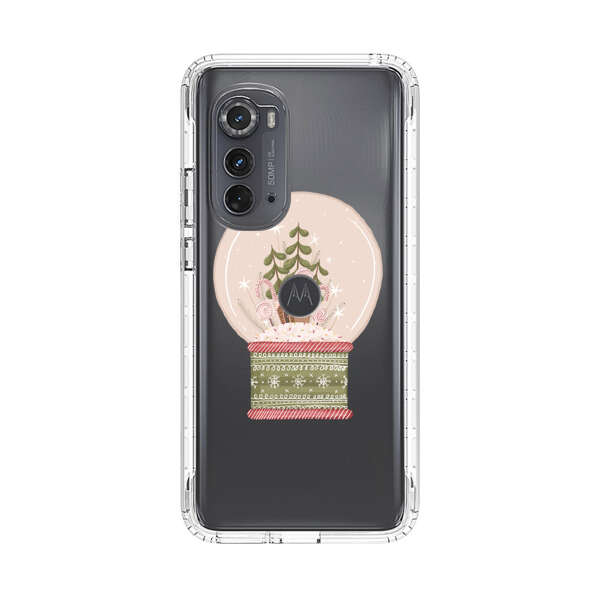 Holiday Snow Globe with Gingerbread House Motorola Edge (2022) Case