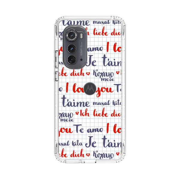 Love Message Multilingual Pattern Motorola Edge (2022) Case