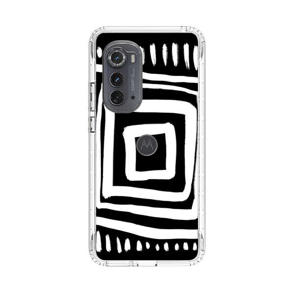 Minimalist Geometric Black and White Design Motorola Edge (2022) Case
