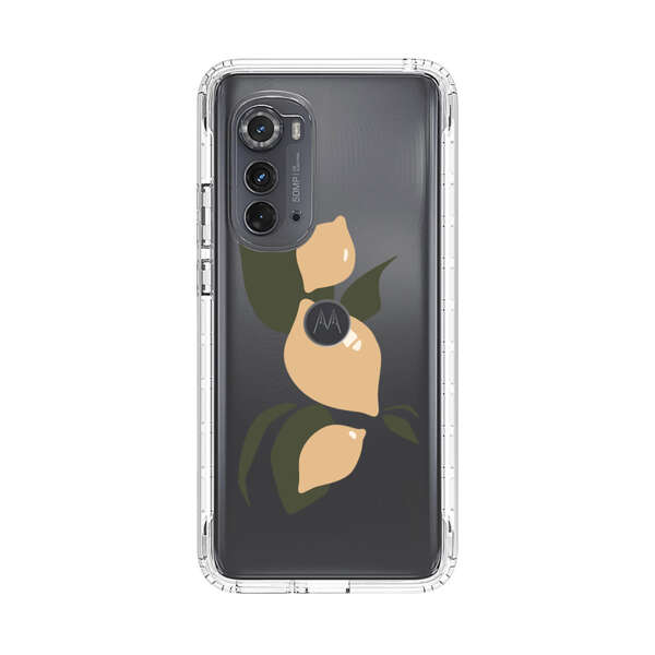 Minimalistic Beige Lemons with Green Leaves Motorola Edge (2022) Case