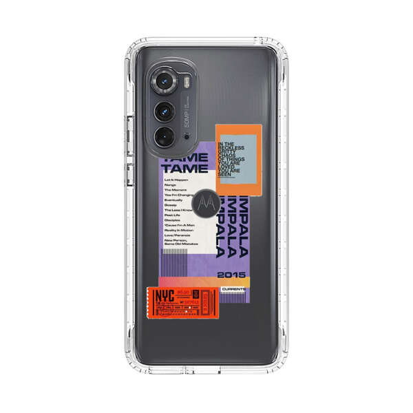 Modern Graphic Collage with Typography and Ticket Elements Motorola Edge (2022) Case