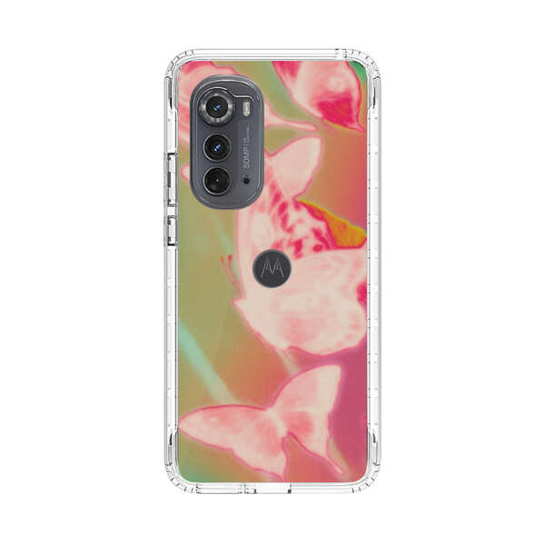Pink Butterflies Dreamy Colorful Background Motorola Edge (2022) Case