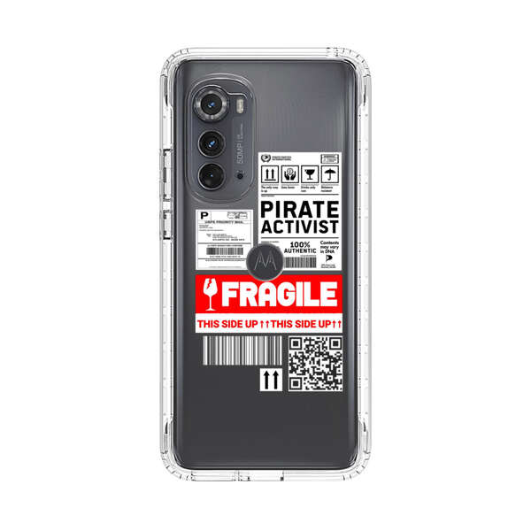 Pirate Activist Fragile Shipping Label Motorola Edge (2022) Case