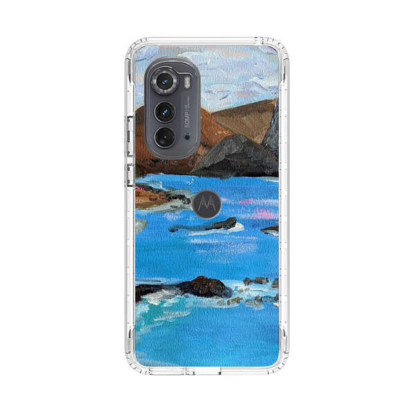 Rocky Coastline Ocean Painting Motorola Edge (2022) Case