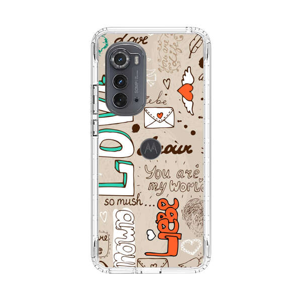 Romantic Love Doodle Collage Motorola Edge (2022) Case