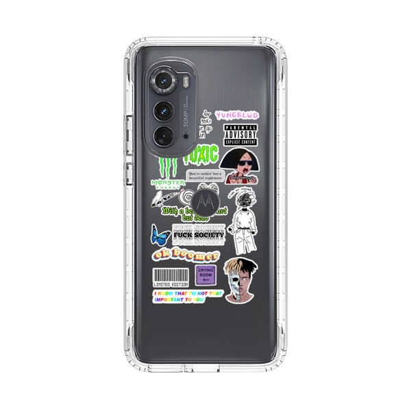Sticker Collage Edgy Expressive Pop Culture Motorola Edge (2022) Case