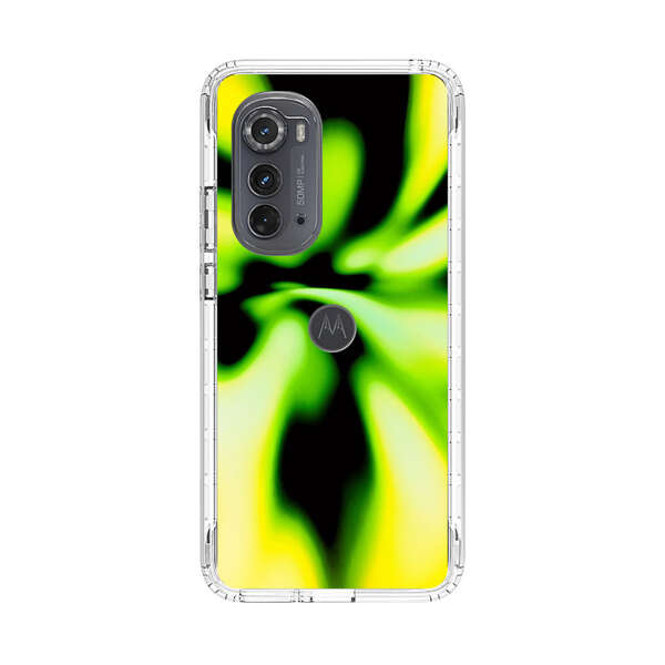 Vibrant Abstract Green and Yellow Swirl Motorola Edge (2022) Case