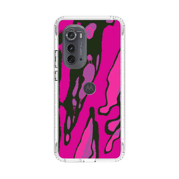Vibrant Abstract Magenta Black Pattern Motorola Edge (2022) Case