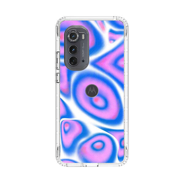 Vibrant Abstract Pink and Blue Swirl Pattern Motorola Edge (2022) Case