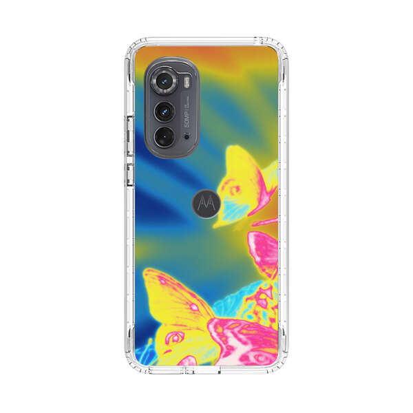 Vibrant Colorful Neon Butterflies Abstract Motorola Edge (2022) Case