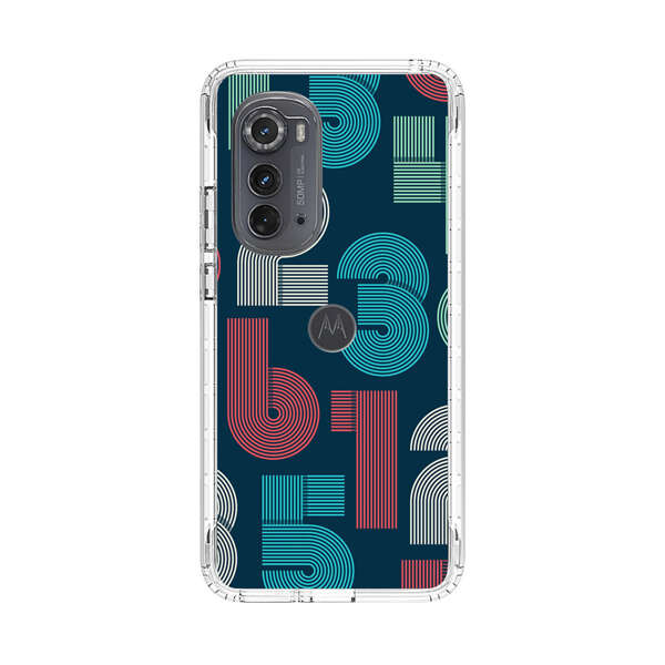 Vibrant Seamless Pattern of Colorful Stylized Numbers Motorola Edge (2022) Case