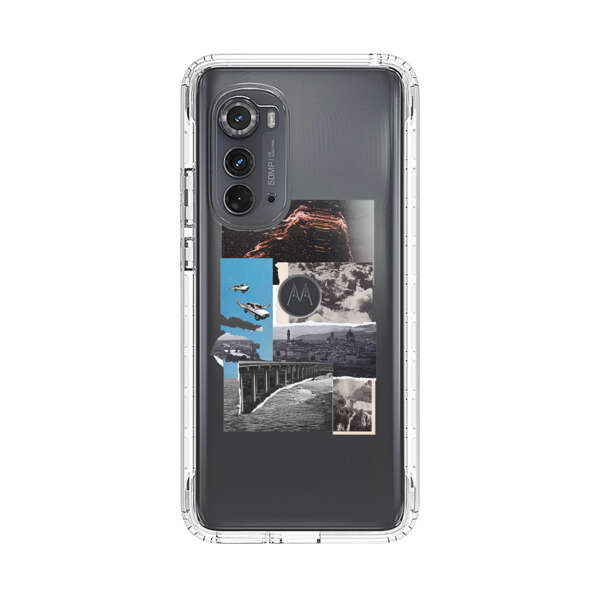 Vintage Collage with Aviation, Bridge, and Cityscape Motorola Edge (2022) Case