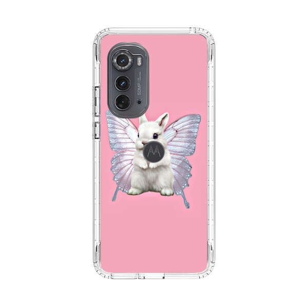 White Bunny with Butterfly Wings Motorola Edge (2022) Case
