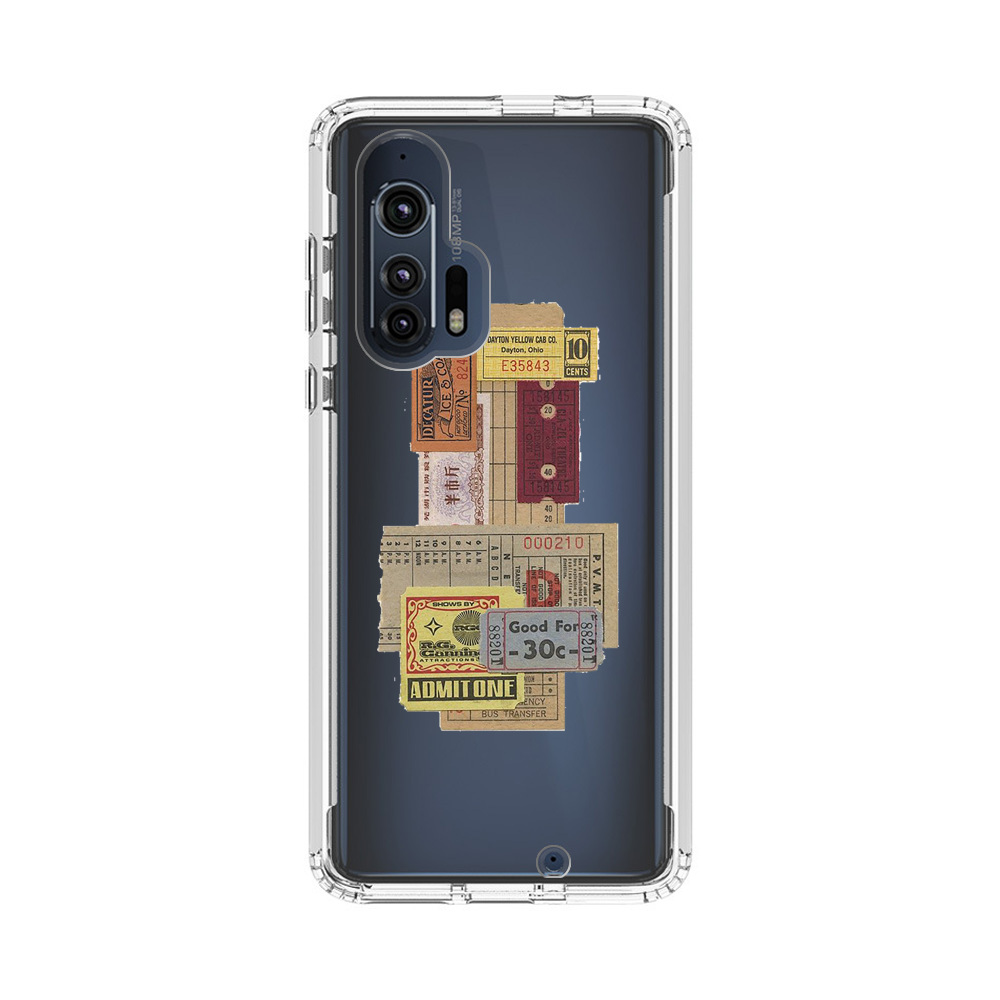 Vintage Admission and Raffle Tickets Collage Motorola Edge Plus (2020) Case