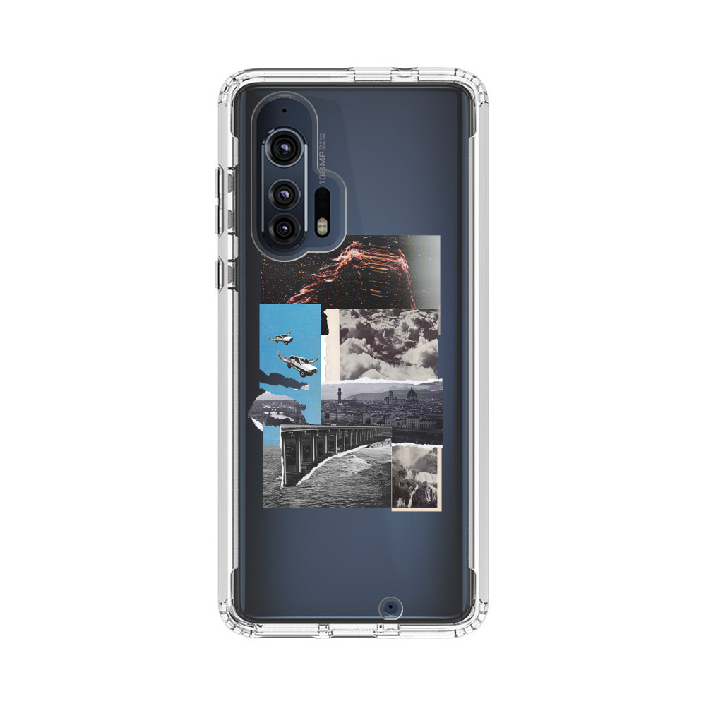 Vintage Collage with Aviation, Bridge, and Cityscape Motorola Edge Plus (2020) Case