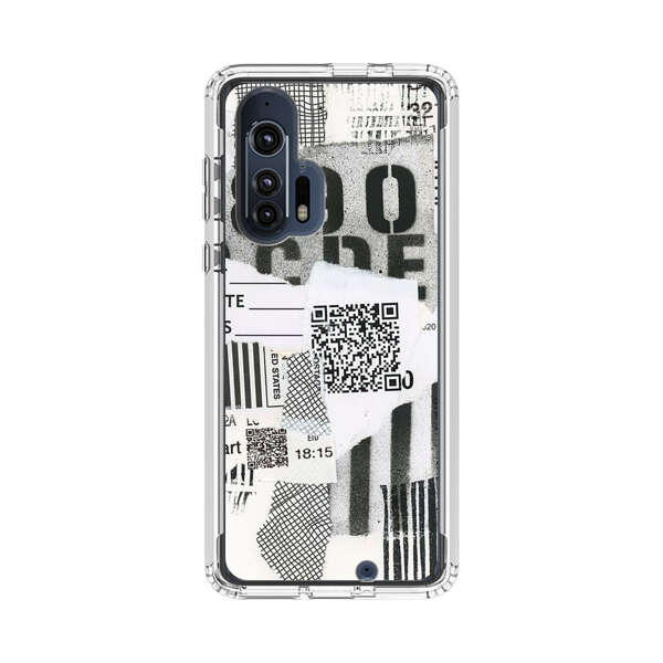 Abstract Collage Torn Paper Barcodes Motorola Edge Plus (2020) Case