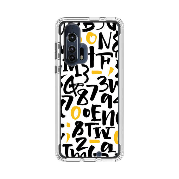 Abstract Typography Letter Number Pattern Motorola Edge Plus (2020) Case