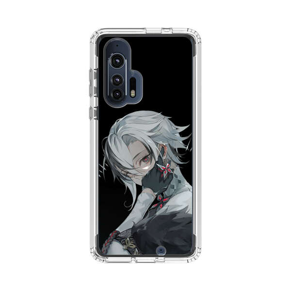 Anime Character with Silver Hair and Dark Feathers Motorola Edge Plus (2020) Case