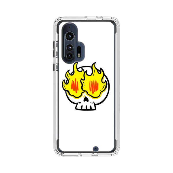 Cartoon Skull with Flames Motorola Edge Plus (2020) Case