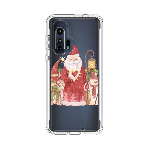 Christmas Santa Elf Snowman Festive Illustration Motorola Edge Plus (2020) Case