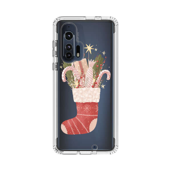Christmas Stocking with Gifts and Candy Canes Motorola Edge Plus (2020) Case