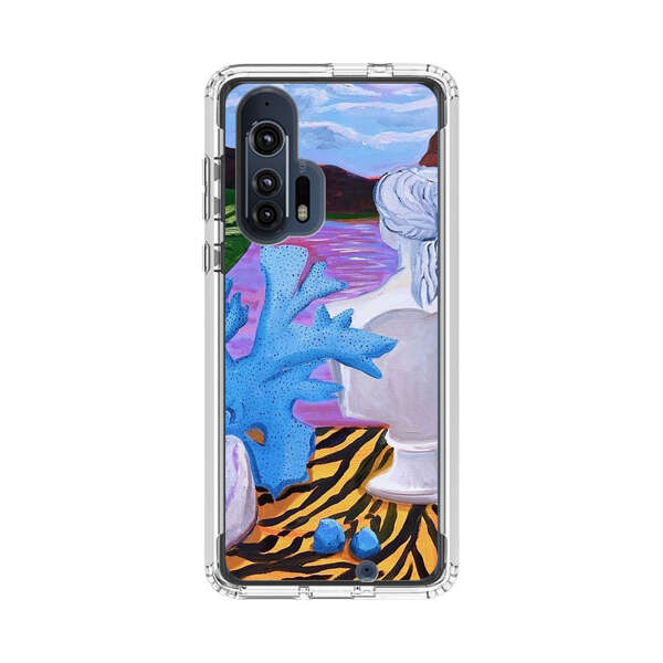 Classical Statues and Tropical Plants by the Ocean Motorola Edge Plus (2020) Case