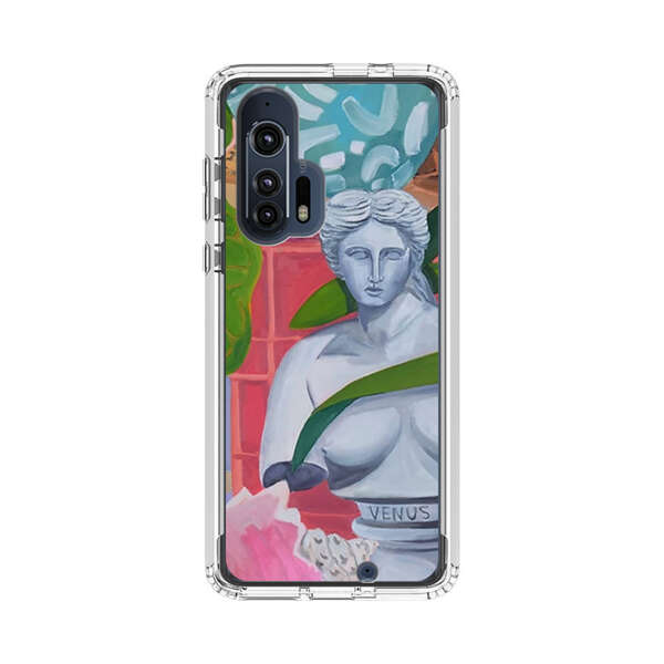 Classical Venus Bust with Green Leaves and Vibrant Vases Motorola Edge Plus (2020) Case