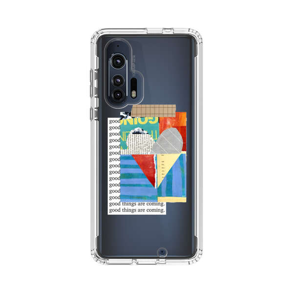 Colorful Abstract Collage with Geometric Shapes Motorola Edge Plus (2020) Case