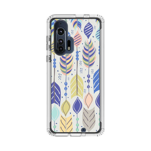 Colorful Feathers Pattern Pastel Motorola Edge Plus (2020) Case