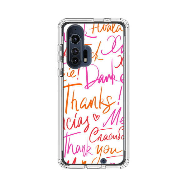 Colorful Thank You Multilingual Pattern Motorola Edge Plus (2020) Case