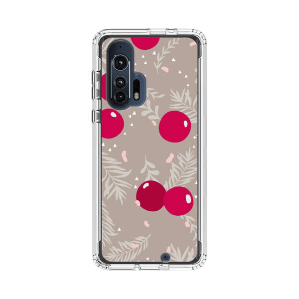 Cranberries and pine branches holiday pattern Motorola Edge Plus (2020) Case