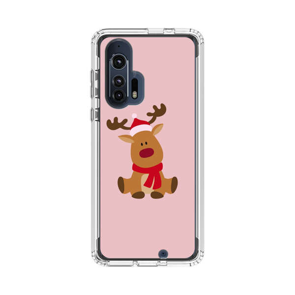 Cute Reindeer with Santa Hat and Red Scarf Motorola Edge Plus (2020) Case