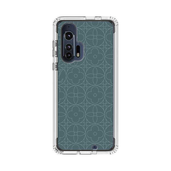 Elegant Blue Geometric Floral Pattern Motorola Edge Plus (2020) Case