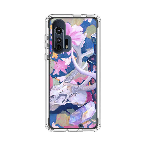 Floral Ornate Vases with Antlers Skull and Crystal Motorola Edge Plus (2020) Case