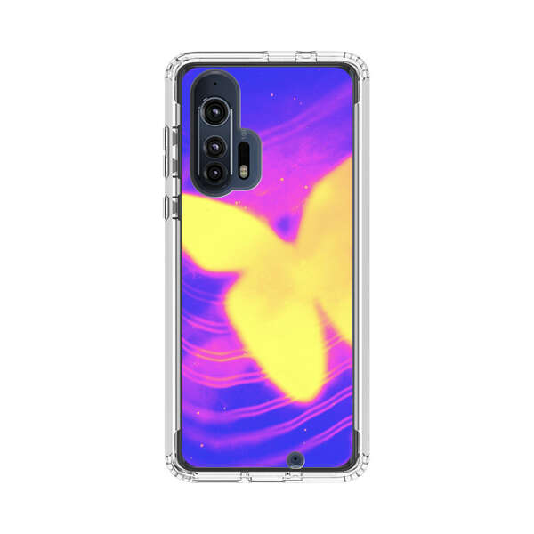 Glowing Purple and Yellow Butterflies Motorola Edge Plus (2020) Case