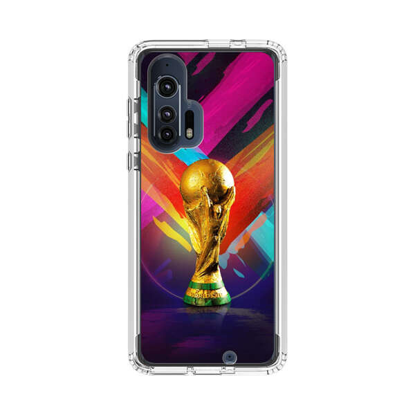 Golden Soccer Trophy with Colorful Abstract Background Motorola Edge Plus (2020) Case