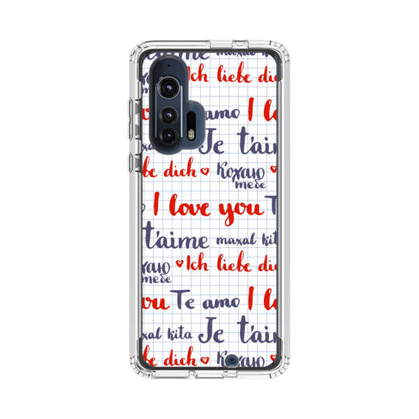 Love Message Multilingual Pattern Motorola Edge Plus (2020) Case