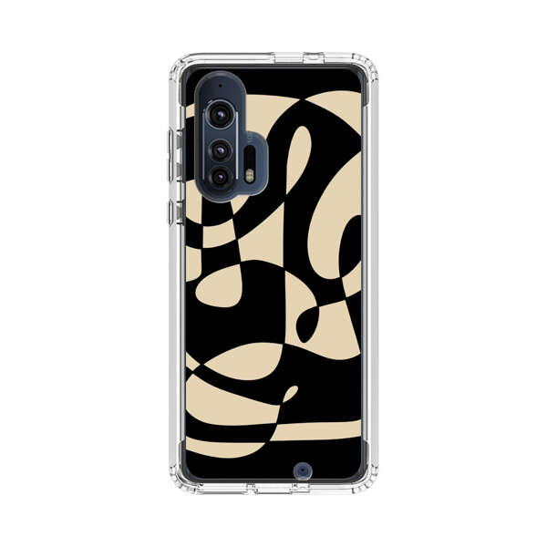 Modern Abstract Beige and Black Geometry Motorola Edge Plus (2020) Case
