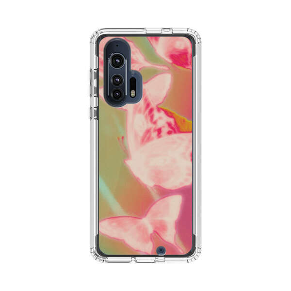 Pink Butterflies Dreamy Colorful Background Motorola Edge Plus (2020) Case