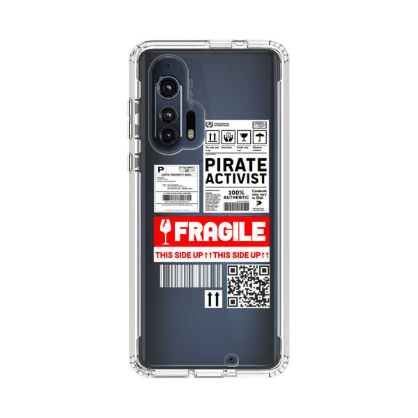 Pirate Activist Fragile Shipping Label Motorola Edge Plus (2020) Case