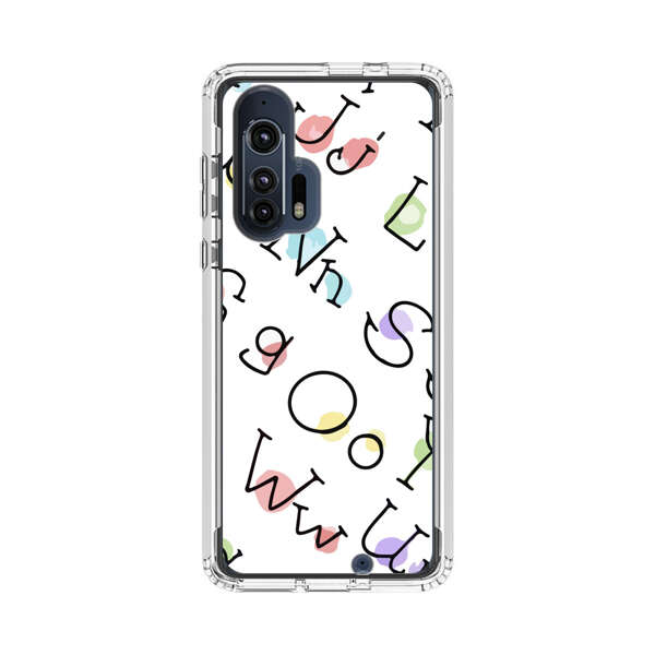 Playful Alphabet Pattern with Colorful Letters Motorola Edge Plus (2020) Case