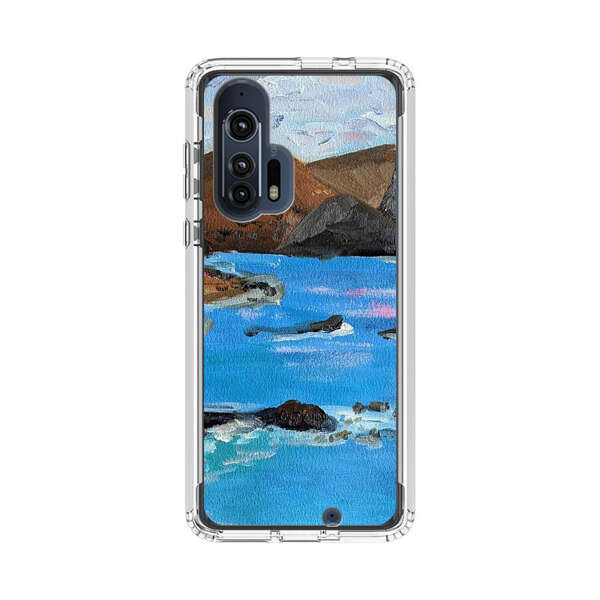 Rocky Coastline Ocean Painting Motorola Edge Plus (2020) Case