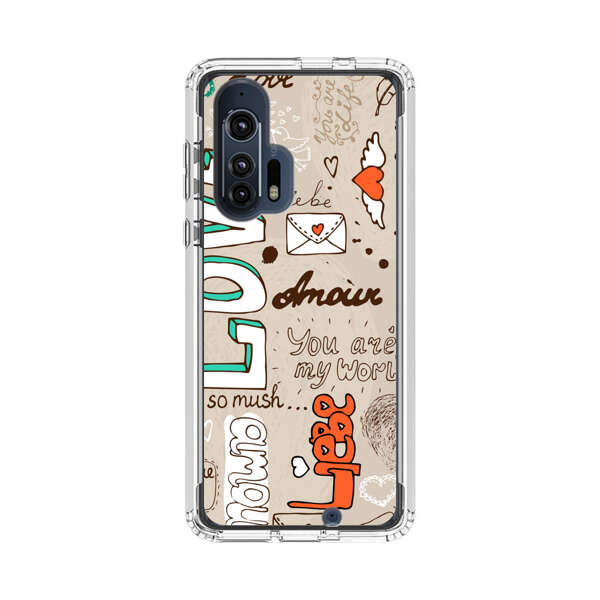 Romantic Love Doodle Collage Motorola Edge Plus (2020) Case