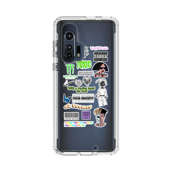 Sticker Collage Edgy Expressive Pop Culture Motorola Edge Plus (2020) Case