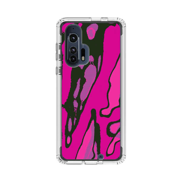 Vibrant Abstract Magenta Black Pattern Motorola Edge Plus (2020) Case