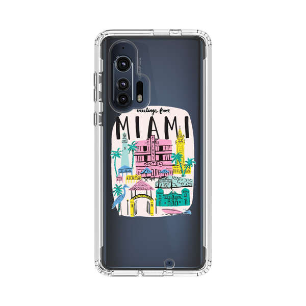 Vibrant Miami Cityscape Illustration Motorola Edge Plus (2020) Case
