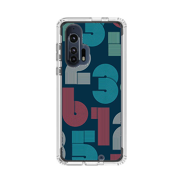 Vibrant Seamless Pattern of Colorful Stylized Numbers Motorola Edge Plus (2020) Case