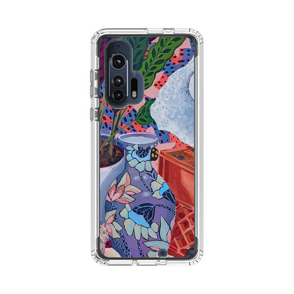 Vibrant Still Life with Plants and Vase Motorola Edge Plus (2020) Case
