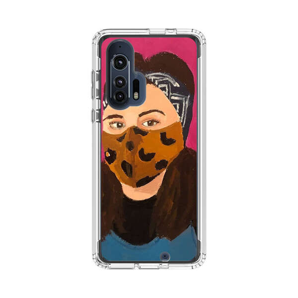 Woman Leopard Print Face Mask Motorola Edge Plus (2020) Case